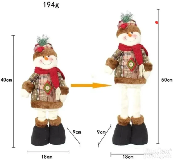 Novogodišnje figure – Deda Mraz, Sneško i Irvas (50 cm)