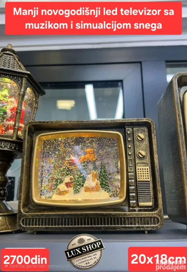 LED novogodišnji fenjer sa muzikom i simulacijom snega