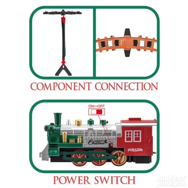 Novogodišnji voz za jelku – Lokomotiva i tri vagona