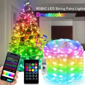 Pametne LED lampice 10m sa aplikacijom i daljinskim – novogodišnja dekoracija, Lux Shop
