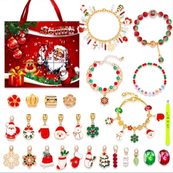 Set narukvica za božićni adventski kalendar – uradi sam