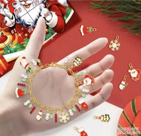 Set narukvica za božićni adventski kalendar – uradi sam