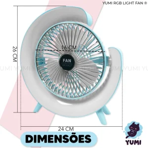 Stoni punjivi ventilator | 3 brzine + RGB osvetljenje