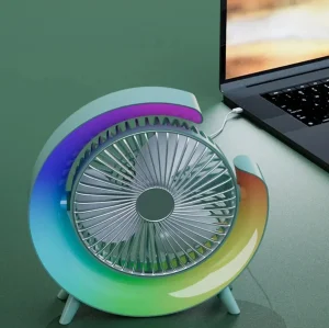 Stoni punjivi ventilator | 3 brzine + RGB osvetljenje