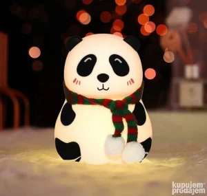 Silikonska noćna LED lampa sa daljinskim | Panda lampa za decu