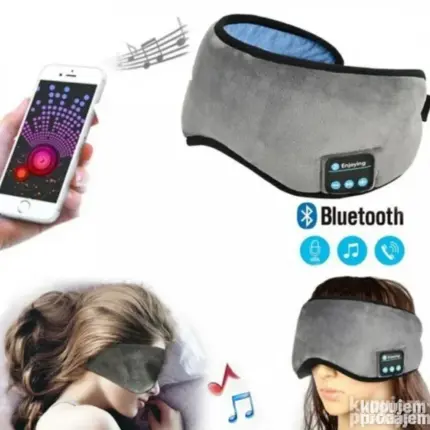 Bluetooth maska za spavanje izrađena od memorijske pene, prikazana sa kontrolnim panelom i ugrađenim zvučnicima.