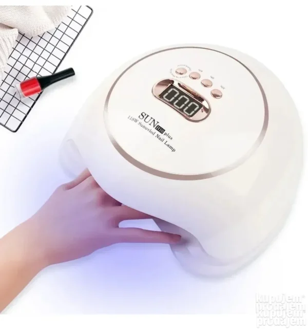 UV LED lampa 118W sa raspoređenim LED diodama, tajmerima i senzorom pokreta, namenjena za profesionalni manikir i pedikir.