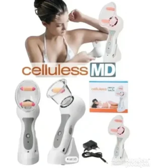 Vakuumski masažer Celluless MD sa nastavcima, prikazan u upotrebi na području nogu za smanjenje celulita.
