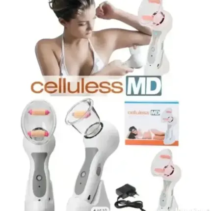 Vakuumski masažer Celluless MD sa nastavcima, prikazan u upotrebi na području nogu za smanjenje celulita.