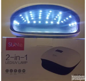 SUN 4 UV LED lampa sa ekranom i tajmerima, prikazana sa otvorom za ruku i LED diodama raspoređenim unutra.