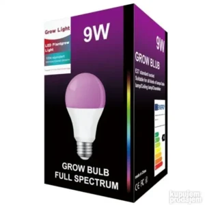 E27 LED Grow Sijalica 9W za Biljke - Pun Spektar za Brži Rast