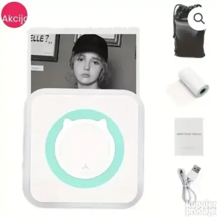 Mini Bluetooth Prenosni Štampač za Telefon + 10 Rolni Termo Papira