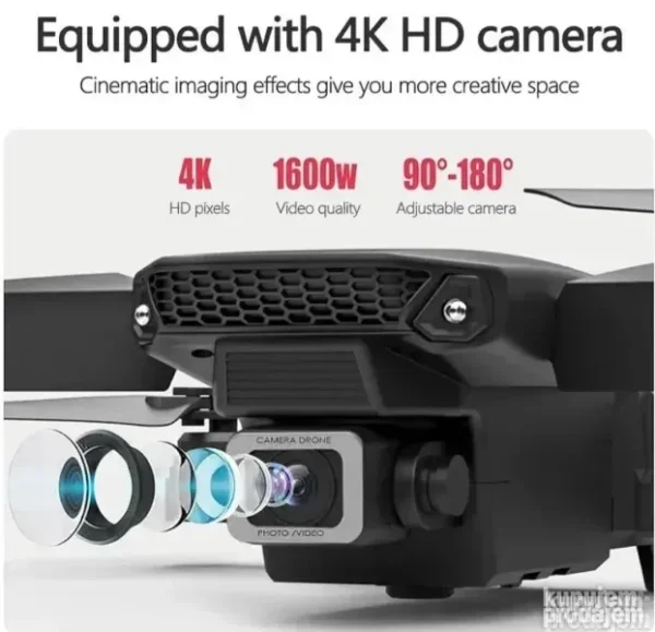 Dron 998 MAX 4K Dual Kamera + Gratis Baterija