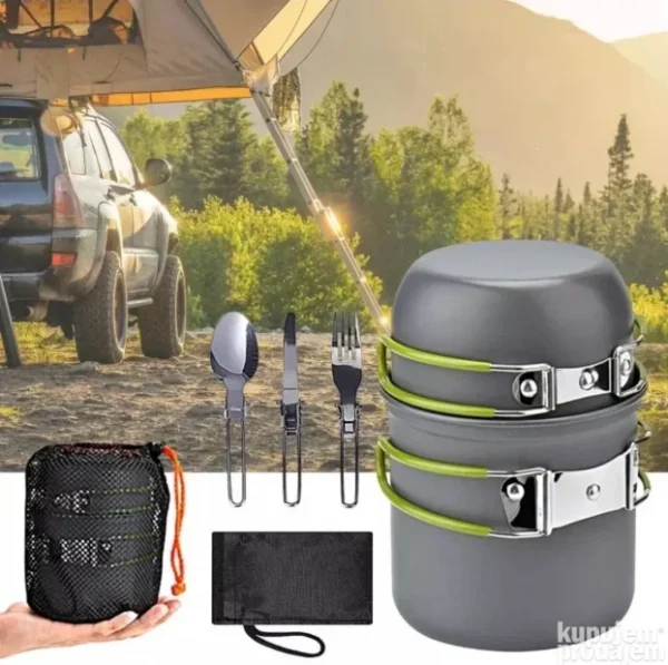 Set za kuvanje u prirodi sa gorionikom 3u1