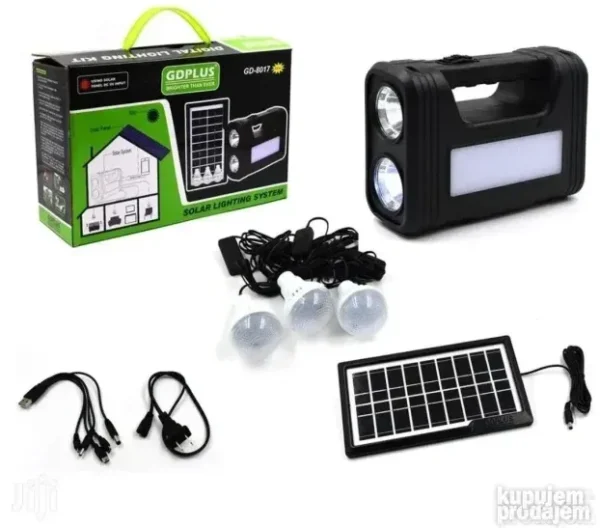 Solarni sistem za osvetljenje i punjenje | 3 LED sijalice, USB