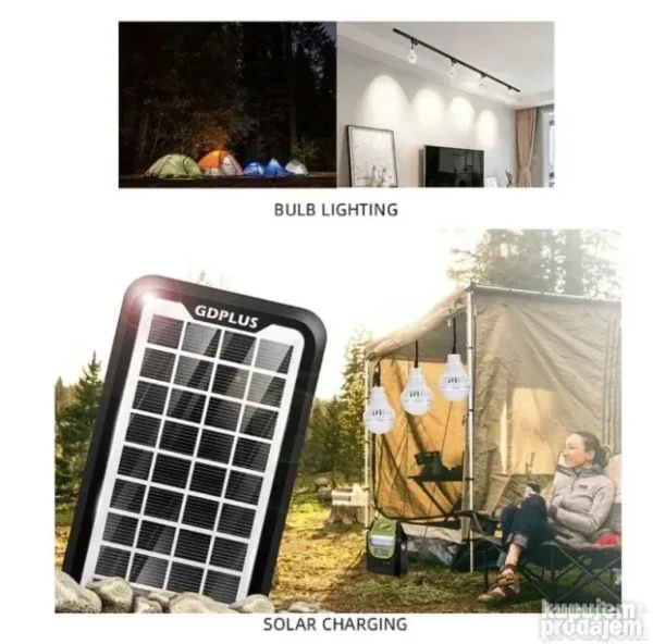 Solarni sistem za osvetljenje i punjenje | 3 LED sijalice, USB