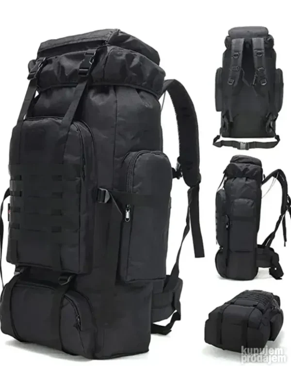 Taktički Ranac 70L Crni Army Model za Kampovanje