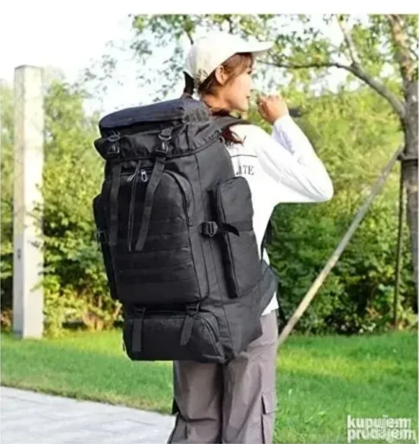 Taktički Ranac 70L Crni Army Model za Kampovanje