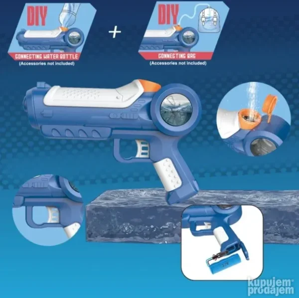 Električni Pištolj na Vodu, Domet 10m, Punjiva Baterija