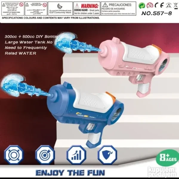 Električni Pištolj na Vodu, Domet 10m, Punjiva Baterija