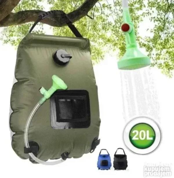 Solarni Tuš za Kampovanje 20L | Prenosivi | Izdržljiv