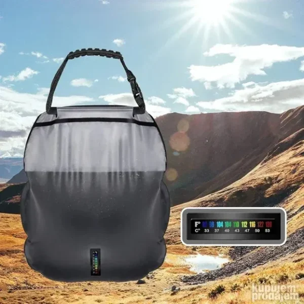 Solarni Tuš za Kampovanje 20L | Prenosivi | Izdržljiv