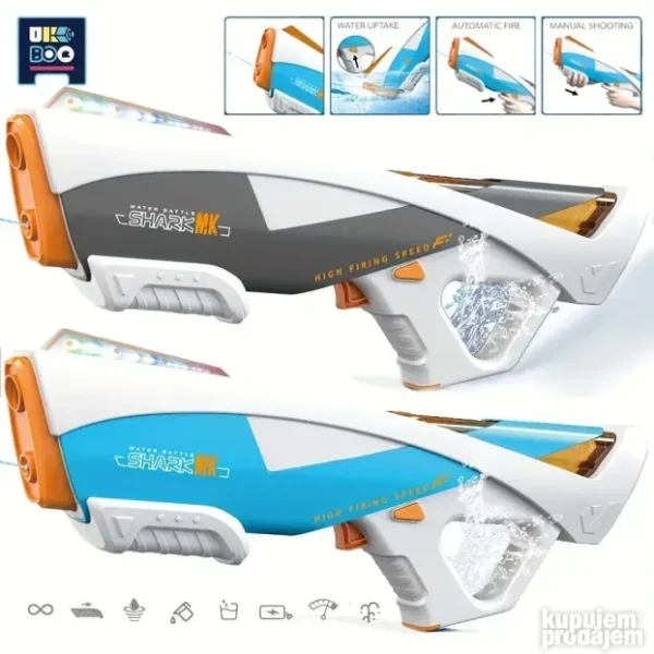 Električna Pametna Puška na Vodu SHARK™ - Automatsko Punjenje