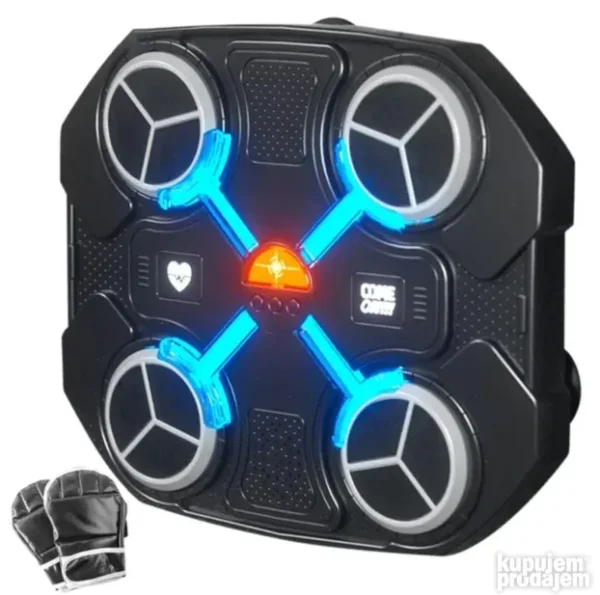 Muzička tabla za boks 32x28 cm, LED svetlo + rukavice