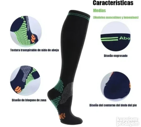 Vrhunske Kompresione Čarape LC-015 za Vene i Sport | Lux Shop