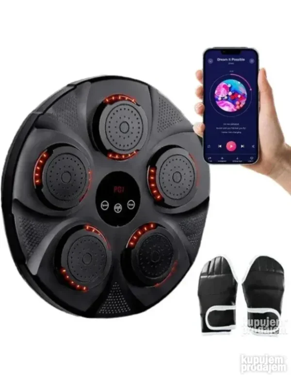 Pametna Muzička Mašina za Boks + Rukavice Bluetooth Zidna