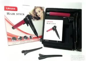 Uvijač i pegla za kosu sa metalnim grejnim pločama i rotirajućim kablom, praktičan uređaj za brzo stilizovanje frizure.