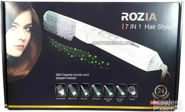 Rozia 7 u 1 hair styler sa više nastavaka za sušenje, ravnanje i oblikovanje kose kod kuće.