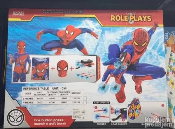 Spajdermen Set za Decu : Maska, Majica i Ispaljivač Metaka 🕸️