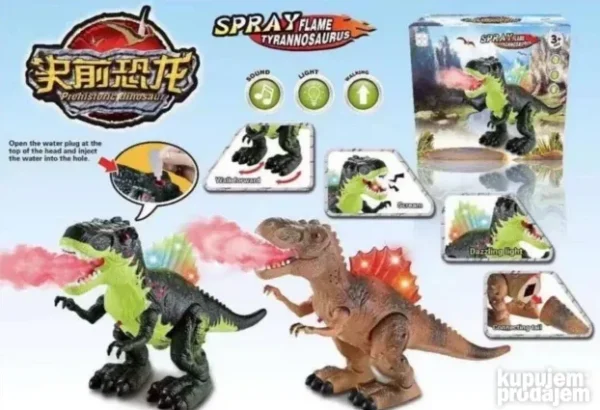 🦖 Realistični Dinosaurus Igračka sa Efektom Vatre i Parom!