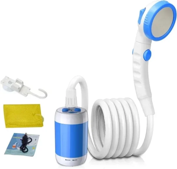 Prenosni tuš na baterije – Kamp tuš sa pumpom USB