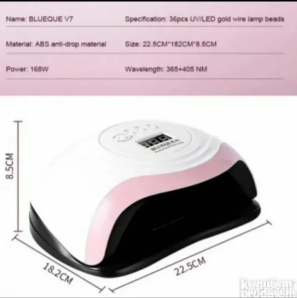 Profesionalna UV LED Lampa za Nokte BQ V7 168W - Senzor i Displej