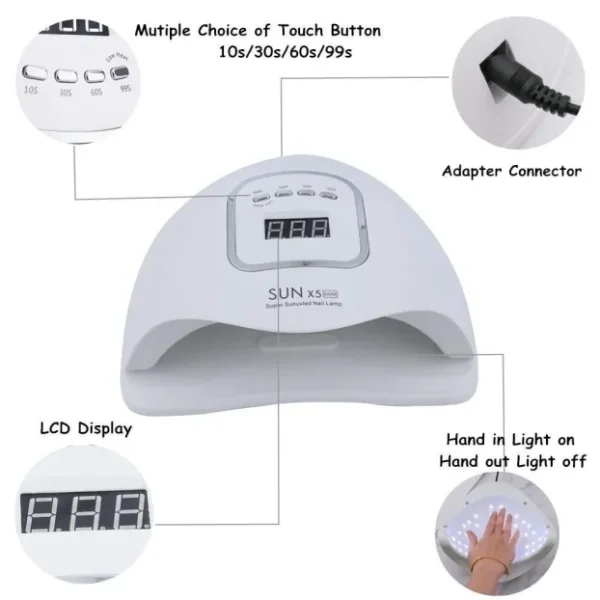 big-183511202-689cab016ccab9-65843903bee7efe1-cd87-4 Profesionalna UV/LED Lampa za Nokte SUN 5 - 48W sa Digitalnim Tajmerom