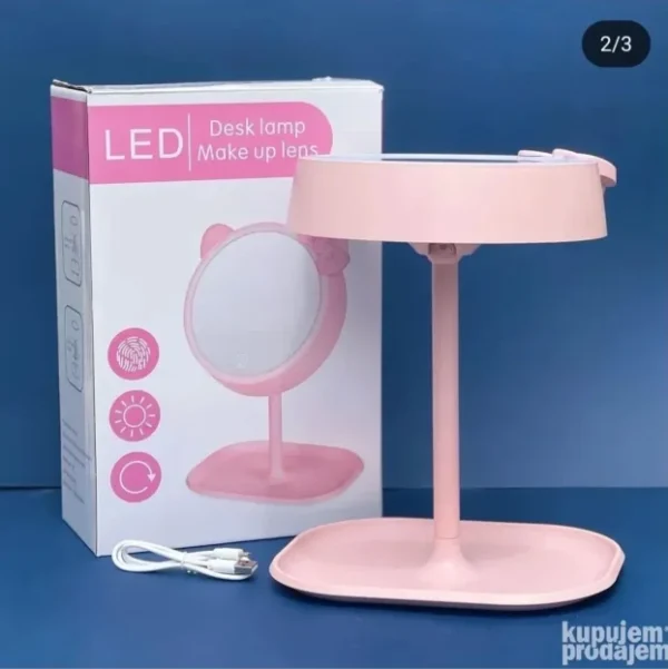 3 u 1 LED Ogledalo za Šminkanje - Organizator i Mačka Dizajn Lux