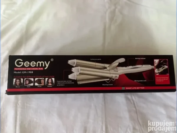 Aparat za Uvijanje Kose Geemy GM 1988 | Profesionalna Trostruka Pegla