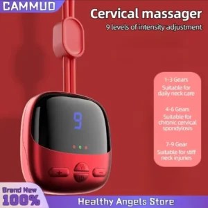 Bežični Električni Pulsirajući Masažer za Vrat sa Grejanjem