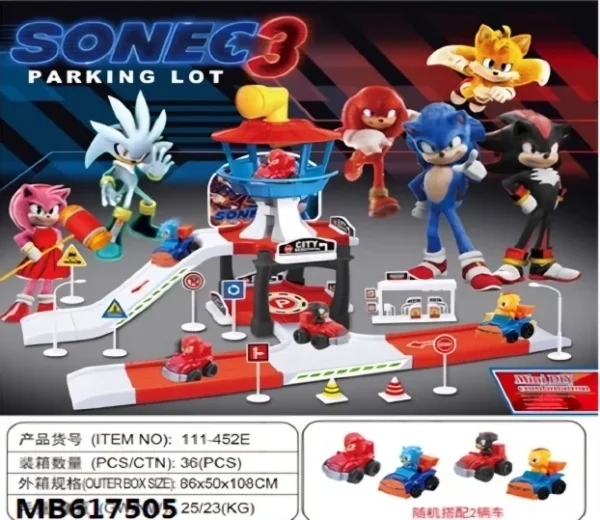 Sonic Garaža Parking Lot 3u1 Igracka Staza sa Figurama