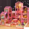 Lux Vila Kuća za Barbie Lutke na 3 Sprata | 12 Soba + Nameštaj