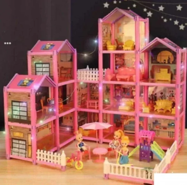 Lux Vila Kuća za Barbie Lutke na 3 Sprata | 12 Soba + Nameštaj