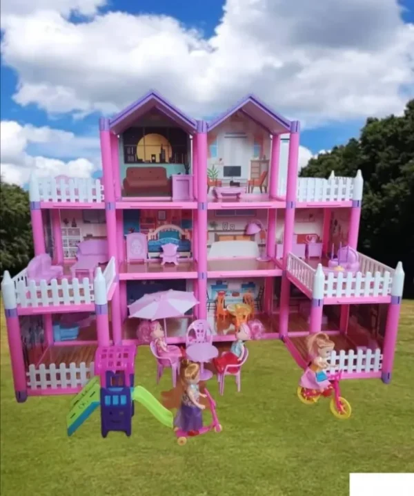 Lux Vila Kuća za Barbie Lutke na 3 Sprata | 12 Soba + Nameštaj