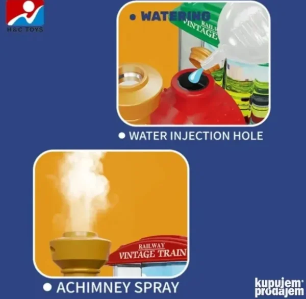 Vozić Lokomotiva na Paru (Steam), Svetlost i Zvuk - Dečija Igračka