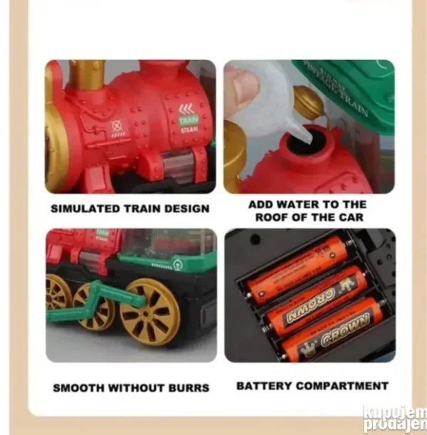 Vozić Lokomotiva na Paru (Steam), Svetlost i Zvuk - Dečija Igračka