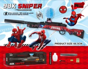 Puška Spiderman Spajdermen na gel kuglice, punjiva baterija, 66.5 cm
