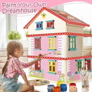 Drvena Kućica za Lutke DIY Set Toyssa Thicken sa Nameštajem LED