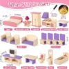 Drvena Kućica za Lutke DIY Set Toyssa Thicken sa Nameštajem LED