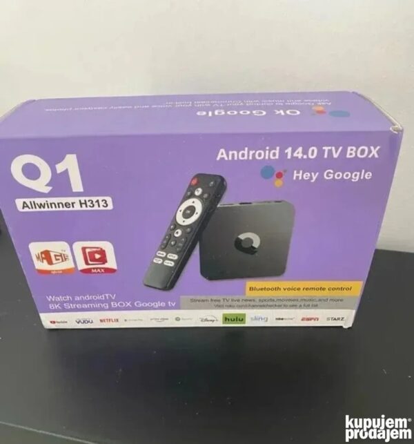 Smart TV Box Android 14 Q1 4/64GB | Dual WiFi 8K Podrška